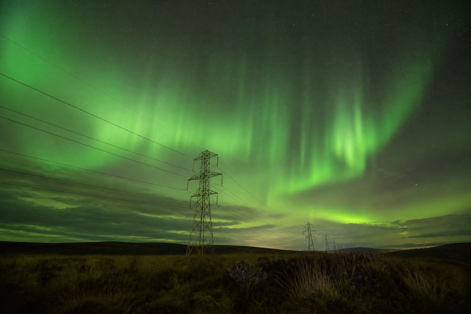 Aurora over the grid