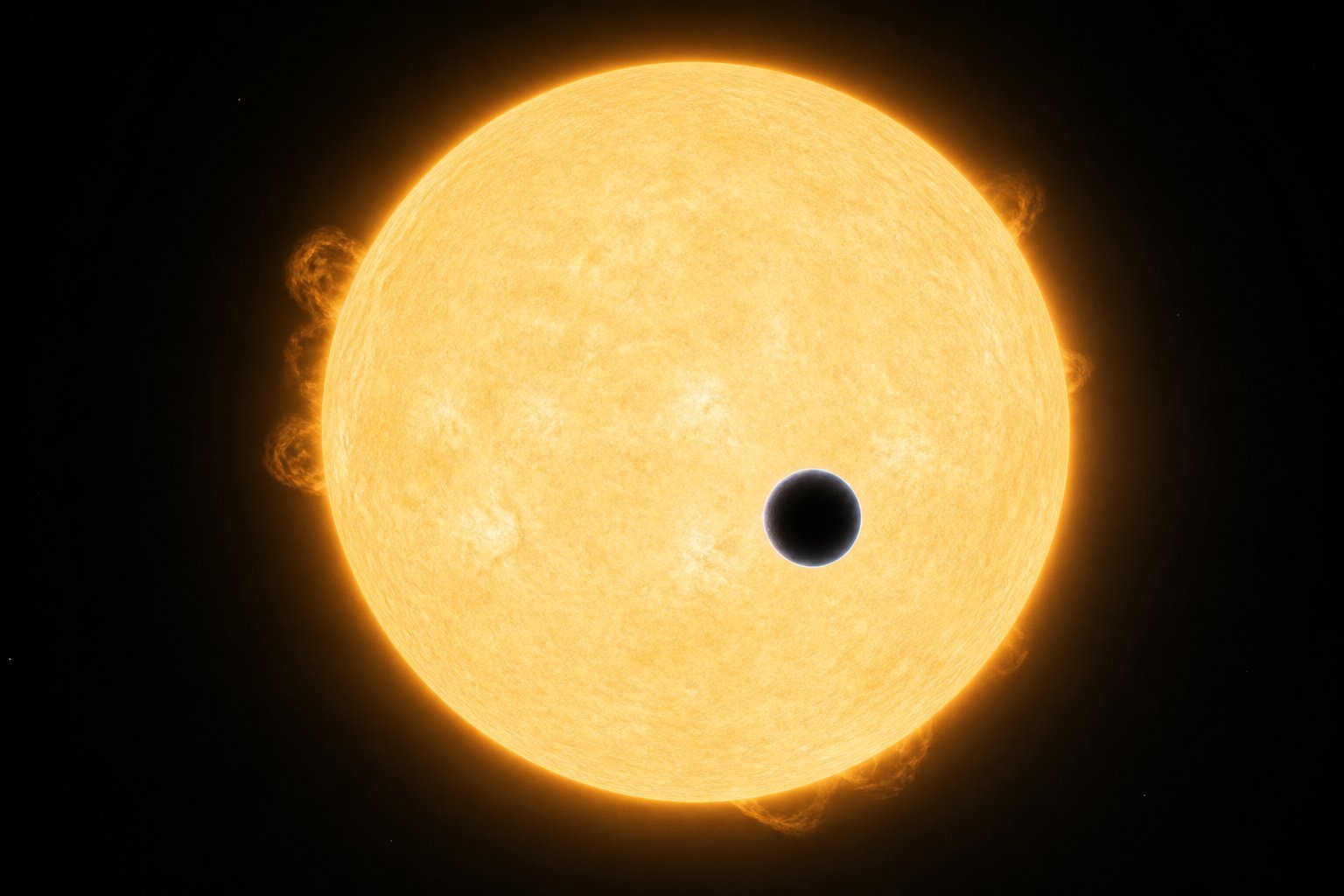 Rocky exoplanet transiting a sun-like star