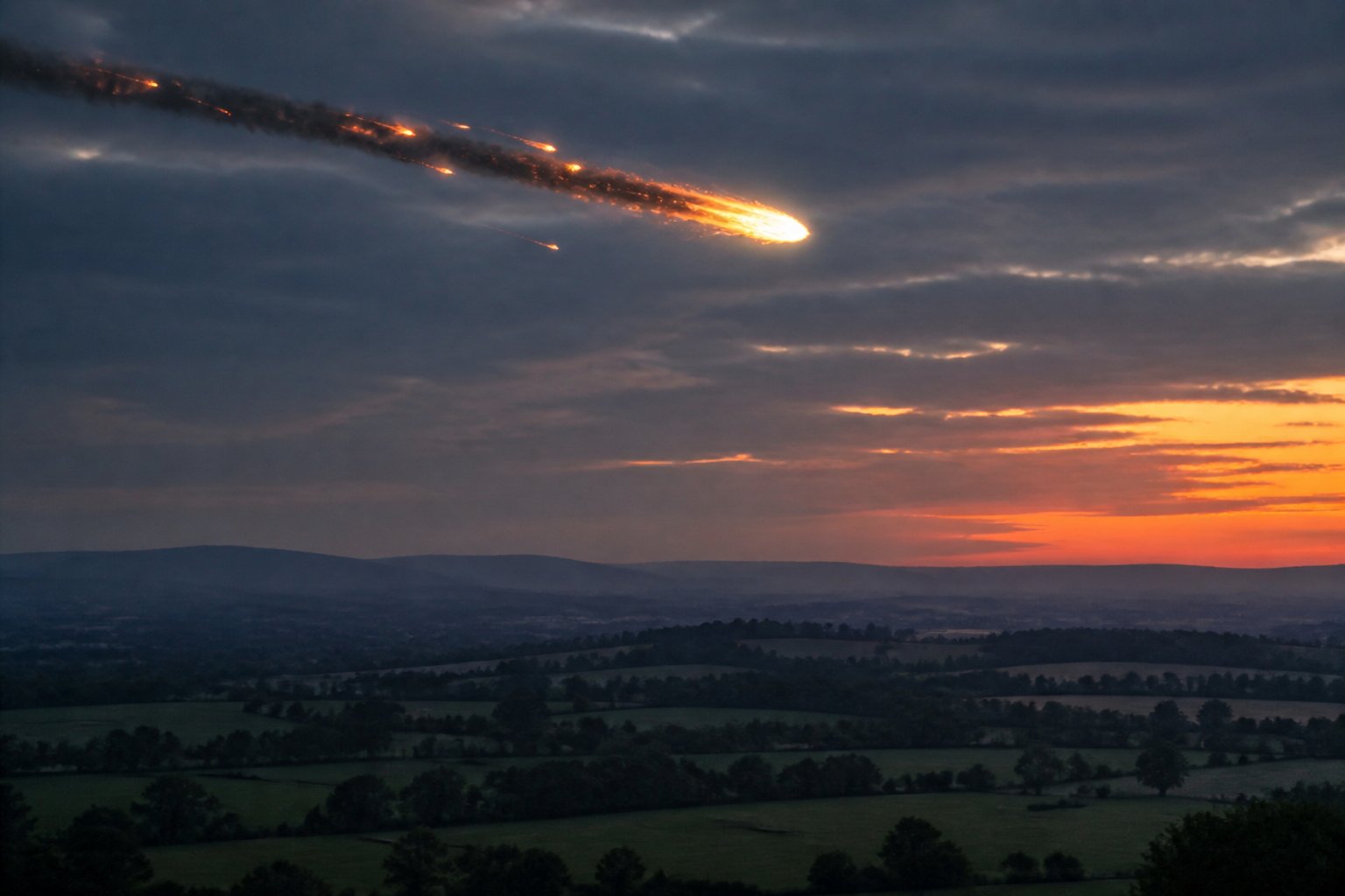 Re-entry fireball over the UK