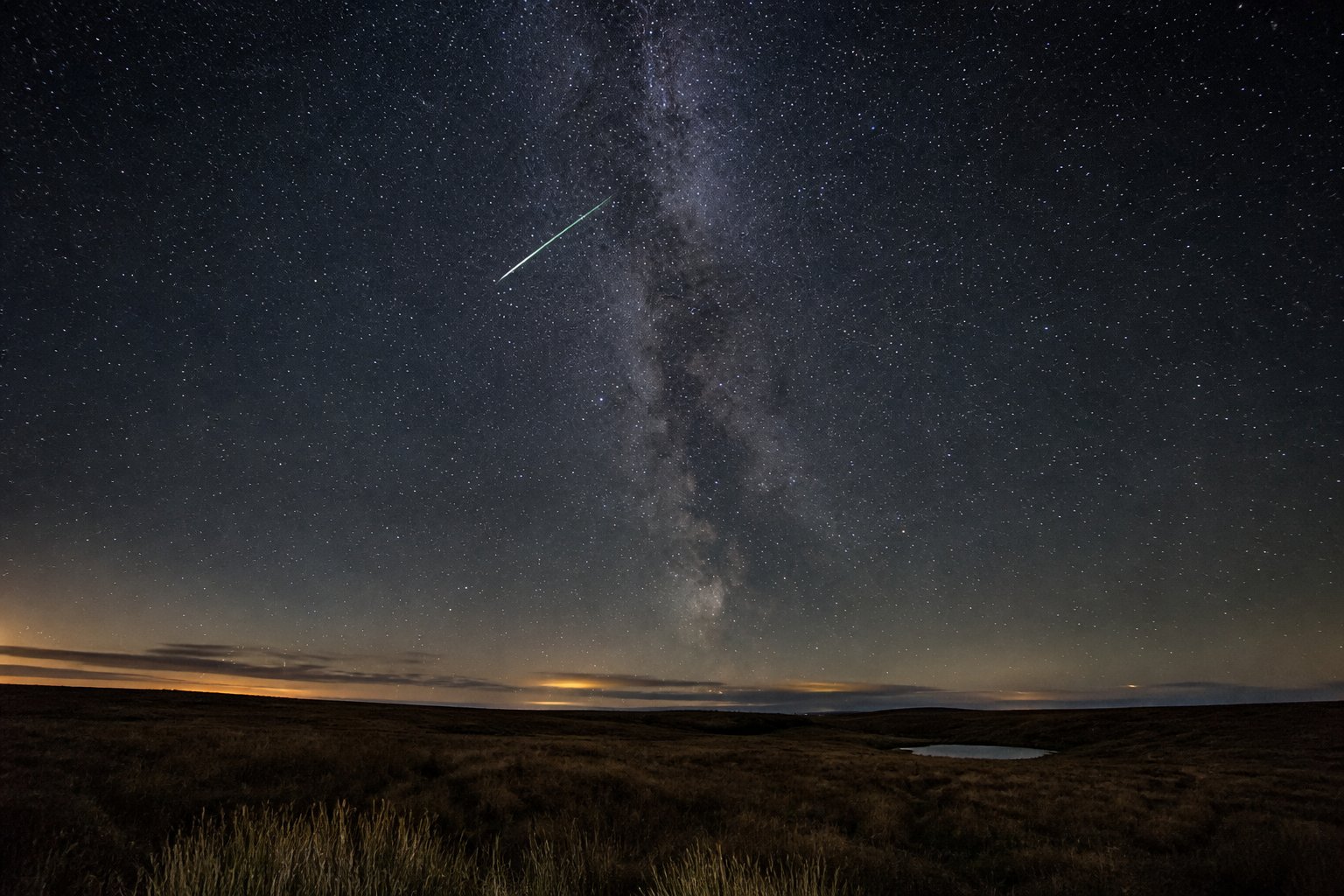 Meteor in a dark sky